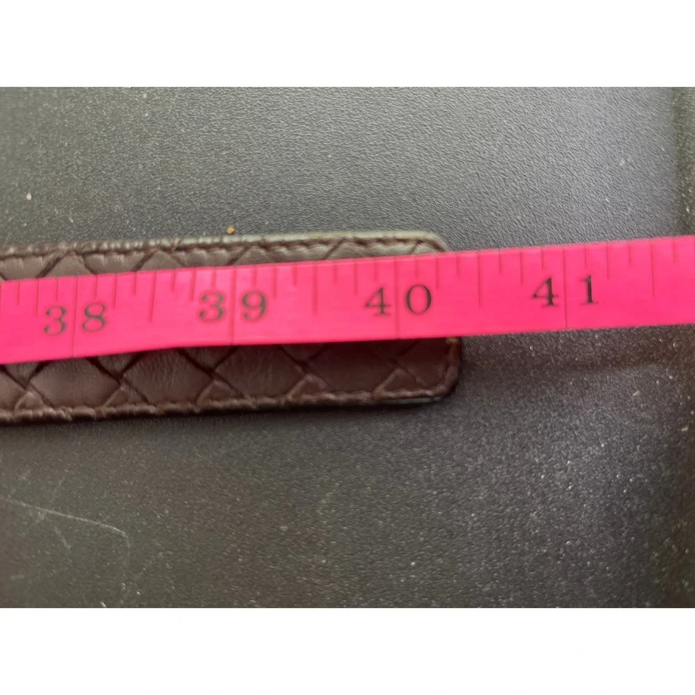 Bottega Veneta Belt 34 Intrecciato Woven Leather Eyelet Italy Vintage Chic $750